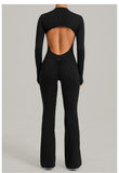 Women's Seamless Yoga Jumpsuits Sports Fitness Gym One-piece Long-sleeves Hip-Lifting Beauty Back Workout Training Bodysuits