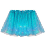 Women's Tulle Skirt Star Sequined Short Tutu Skirt Fancy Ballet Dancewear Party Costume Ball Gown Led Light Luminous Mini Skirts