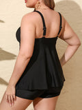 2026 Large Plus Size Black Swimsuit Women Two Pieces Strappy Tankini Swimwear Female Bathers Bathing Swimming Swim Suit 5XL
