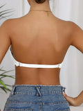 Lace Strapless Bra Double Front Closure Push Up Bralette for Women Invisible Anti-Slip High support Women's underwear