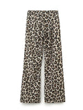 Foridol Leopard Print Wide Leg Long Pants Women Spring Summer Straight Fashion New Pants Zip Casual Female Pantalones 2025