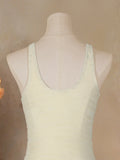 Vintage Dress One Piece Swimsuit 2026 Women Beige Punching Rope V Neck Tummy Control Swimwear Summer Bathing Suit Monokini