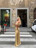 Fashion Off Shoulder Frill Bikini With Maxi Skirt Set Women's Swimsuit Elegant Lady Low Waist Swimwear Mujer Vacation Outfits
