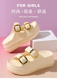 Women Platform Slippers Indoor Street Summer Shoes Solid Color Thick Sole Anti Slip Female Home Beach Slides Slip On Sandals