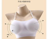 MOYISU Strapless Push Up Bra Underwear, Cross Back for Small Chest, Padded Enhancer Adhesive Lift to Look Bigger, Deep Plunge