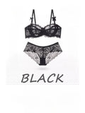 MOYISU Summer Lingerie Set Sheer French Lace Minimiser Bra Briefs Ultra Thin Sexy Women's Underwear Big Bust Sexy Tushy & Panty