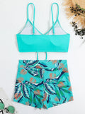 2026 Tie Dye Bikini Drawstring Swimsuit Women High Waist Shorts Swimwear Female Padded Bathing Suit Swimming Beachwear Summer