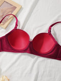 New Hot Selling Solid Color Daily 2-piece Set with Steel Rim push up Bra for Women Underwear Set J2611