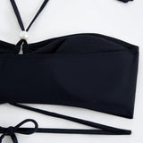 3 Pieces Halter Bikini 2026 & Beach Dress Bandage Swimsuit Women Sexy Swimwear Female Bather Swimming Bathing Swimming Swim Suit