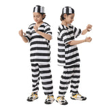 Halloween prison uniforms, prisoner costumes, children's orange prison uniforms for masquerades, black and white striped prisone