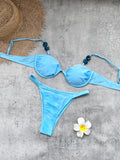 2026 Trendy Swimwear – Chic Vintage-Inspired Bikini with Pastel Flowers Perfect for Beach Wear and Pool Parties Summer Getaways