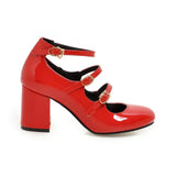 NASBAVI Spring Women Pumps Thick Block High Heel Patent Leather Round Toe Autumn Office Dress Party Bridal Red Lady Shoes 34-43