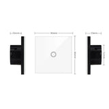 EU Touch Switch AC100-240V Led backlight Panel Tempered Crystal Glass wall Light sensory Switches 1/2/3 Gang Interruttore