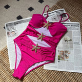 2025 Sexy Cut Out Metal Star Women Swimwear One Piece Swimsuit Female High Leg Cut Monokini Bather Bathing Suit Swim Bodysuit
