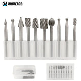 6/10pcs Set HSS Routing Router Drill Bits Set for Dremel Carbide Rotary Burrs Tools Wood Stone Metal Root Carving Milling Cutter