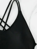 2025 Sexy Criss Cross Backless Female Swimwear One Piece Swimsuit Women Monokini High Leg Cut Bather Bathing Suit Swim Beachwear