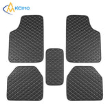 5Pcs Car Floor Mats PU Leather Waterproof Auto Foot Pad Protector pads Fashion Car Carpet Cushion For All Seasons