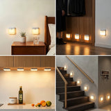 Motion Sensor Light USB Type-C Charging Night Lamp Dimmable White/Warm Light for Bedroom Kitchen Stair Hallway Cupboard Lighting