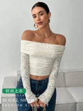 2025 autumn one-shoulder long-sleeved slim-fitting commuting inner top