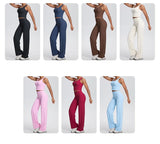 2PCS Yoga Set Women Tracksuit Nude Feeling Workout Sets Gym Clothes Push Up Fitness Running Sportswear Sport Straight tank suit
