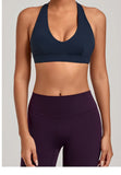 Sports Bra Gathered Neck Hanging Style Backless Tight Yoga Bra Women's Top Fitness Outdoorsports Pilates Training Gym Workout