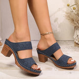 Plus Size Women's High Heels Platform Sandals Lightweight Thick Heel Summer Slippers Woman Comfort Non Slip Sandalias De Mujer