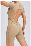 Short Jumpsuit Gym Clothes For Women Sportswear Fitness Overalls Backless Scrunch Booty Yoga Suit Sports Set Outfit