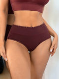 1PCS Women High Waist Seamless Panties Tummy Control Briefs Soft Breathable Solid Basic Underwear Ladies Lingerie S-XXL