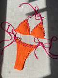 2025 Halter Wrinkled Weaved Bikini Women Swimwear Female Swimsuit Two Pieces Bikini Set Brazilian Bathing Suit Swim Beach Wear