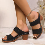 Plus Size Women's High Heels Platform Sandals Lightweight Thick Heel Summer Slippers Woman Comfort Non Slip Sandalias De Mujer