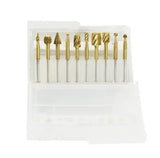 6/10pcs Set HSS Routing Router Drill Bits Set for Dremel Carbide Rotary Burrs Tools Wood Stone Metal Root Carving Milling Cutter