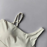 Women's Irregular Shoulder Strap Yoga Sports Bra Shockproof One-Piece Cup Running Vest for Training Fitness And Yoga