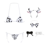 Sexy Cos Cow Cosplay Costume Maid Lolita Bra and Panty Set Stockings Erotic Lingerie Onlyfans Women Naughty Bikini Set