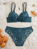 6-Piece Set Lace Women's Underwear Set No Lining Lace Push up Bra Comfortable Fitting Sexy Mesh Lace Panties Women's Bra Set