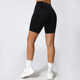 Yoga Shorts Women Fitness Shorts V-shaped Waist Running Cycling Shorts Breathable Sports Leggings Workout Gym Shorts