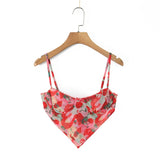 Vietnamese Spring Summer Hot Girl Three-Dimensional Light-Circle Strapless Tank Top With Irregular Lace Trim And Mini Skirt ERE9