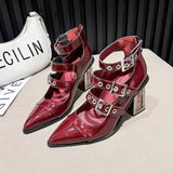 Thick Soles with Sharp Head Buckle Shallow Mouth Waterproof Platform Fashion All-match Comfortable Non-slip Women's Single Shoes
