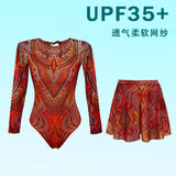 2026 Swimwear Women Long Sleeved Sun Protection One Piece Swimsuit Female's Sports Bathers Swimming Bodysuit Beach With Cover Up