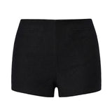 2026 Summer Women Shorts with Pockets Elegant Solid Color Low Rise Slim Fit Mini Shorts for Beach Daily Wear