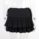 Streetwear Mall Goth Skirt Women Harajuku Y2k E-girl High Waist Bandage Mini Skirt Dark Gothic Punk Emo Alt Club Wear