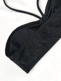 2025 Halter Bandeau Bikini Solid Swimwear Female Sexy Swimsuit Women Bathers Bathing Swimming Swim Suit Beachwear