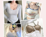 Backless Bra Women Thick Padded Push Up Adhesive Sticky Invisible Bra Small Bust Strapless Convertible Bralette Beach Essential