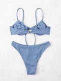2026 Push Up Bikini Women Tie Front Swimsuit Sexy Underwire Swimwear Female Bathers Bathing Swimming Swim Suit Summer Beachwear