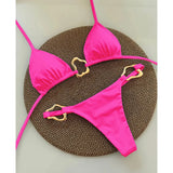Sexy Halter Micro Bikini 2025 Women Swimsuit Solid Swimwear Thong Bikinis Set Brazilian Beach Wear Bathing Suit Biquini Female