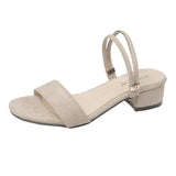 Women Sandals Chunky Heels Slides Summer 2026 Elegant Shoes Women Slipper Big Size 34-42 Fashion Summer Sandal Women