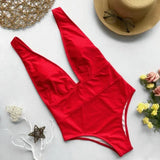 2025 High Cut Deep V Female Swimwear One Piece Swimsuit Women Backless Monokini High Waist Bathing Suit Swim Beachwear Bodysuit