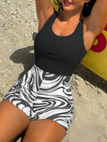 2026 Patchwork Sleeveless Swimsuit Women One Piece Swimwear Female Bathers Bathing Swimming Swim Suit Summer Beachwear