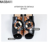 NASBAVI Out Outdoor Slippers Latest Luxury Shoes Women Designers Ladies Shoes and Sandals Wedding Shoes for Women Big Size 45 46