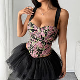 Phantasy Women's Leopard Strap Vest Sexy Backless Floral Print Camisole Fashion Lace up Corset Top 2026 Summer Female Clothing