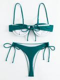 Underwired Gradient High Cut Bikini Female Swimsuit Women Swimwear Two-pieces Bikini Set Micro Thong Bathing Suit Swim Beachwear